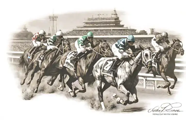 Horse Racing Photo Finish Kentucky Derby Churchill Downs