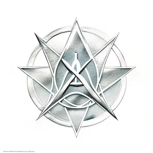 Scientology Symbol With A Watercolor Scene Behind It