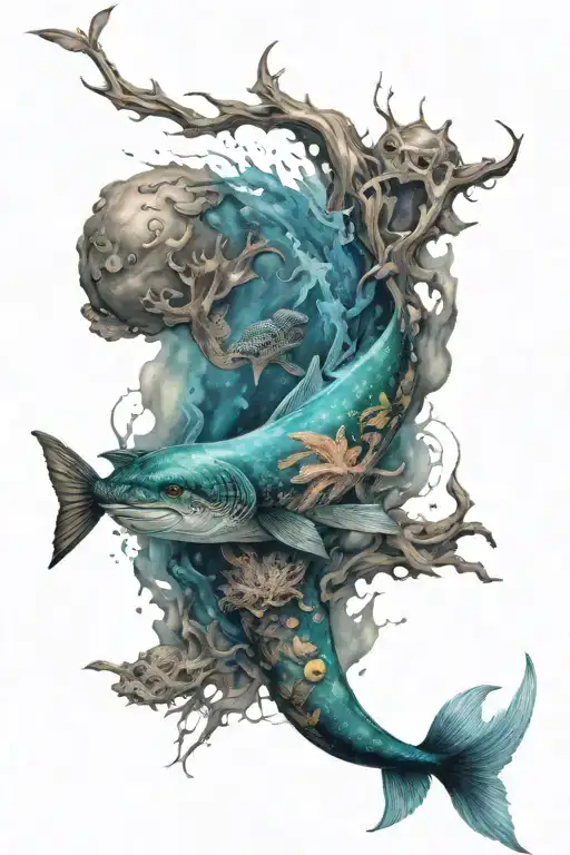 Galaxy And Underwater Ocean Full Sleeve