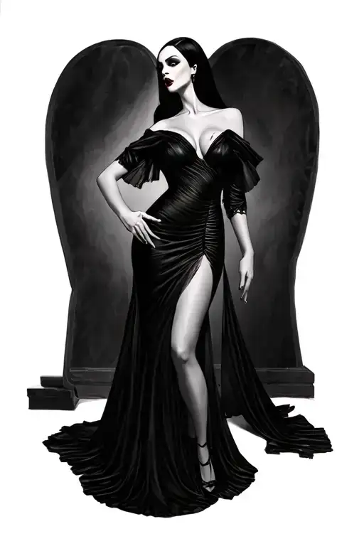 Morticia Adams Seductive Dress
