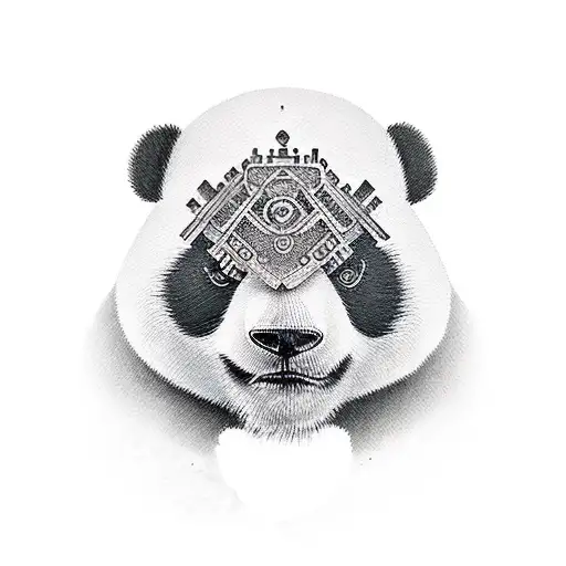 Female Warrior Wearing A Panda Bear