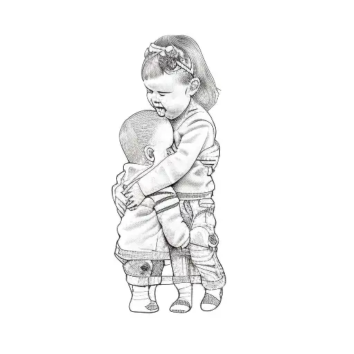 Two Children Hugging