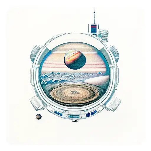 Astronaut Sitting On Saturn