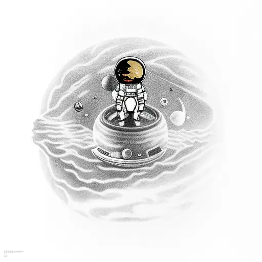 Astronaut Sitting On Saturn