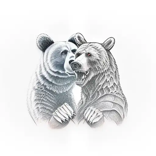 Bear And Dinosaur Arm Wrestling