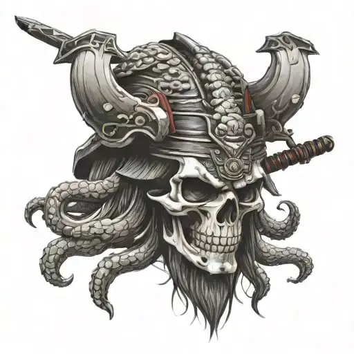Skull Samurai Whose Legs Are Octopus