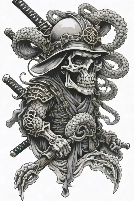 Skull Samurai Whose Legs Are Octopus