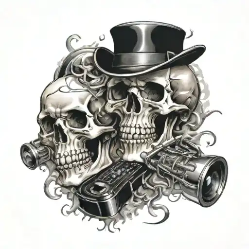 Music Skulls Surrounded