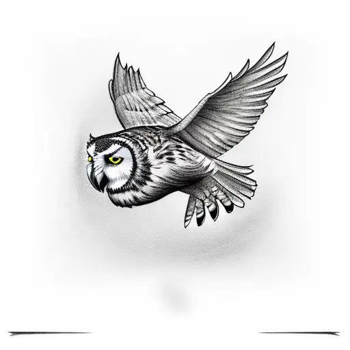Owl Flying And Holding A Hogwats Letter With Her Beak