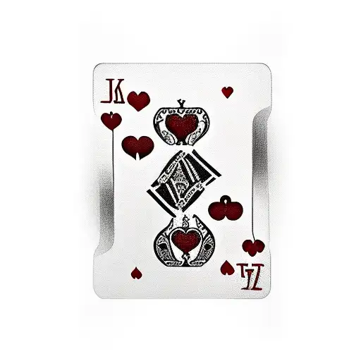 Jack Of Hearts Poker Card In Early French Monarchie Style