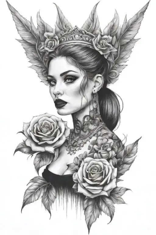 Both Girl With Tattoos And Background