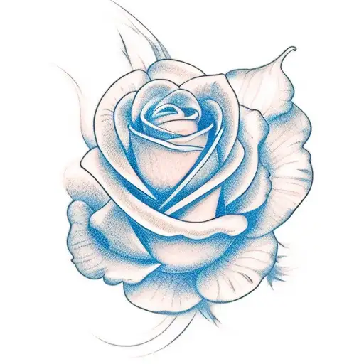 Blue Rose And Butterfly