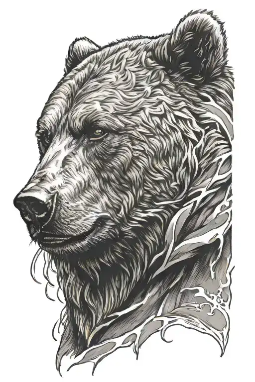 Battle Scared Bear Head