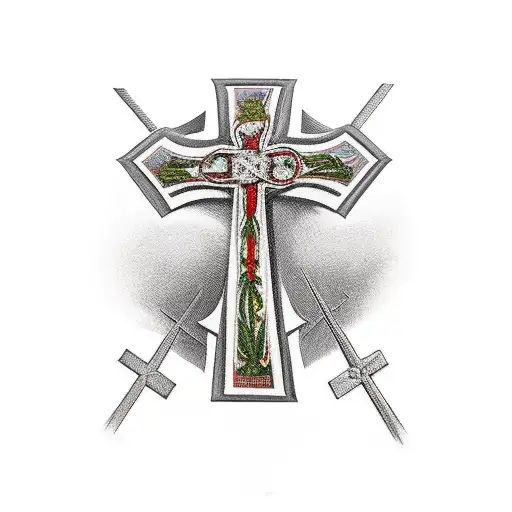 Armenian Cross With Background Designs