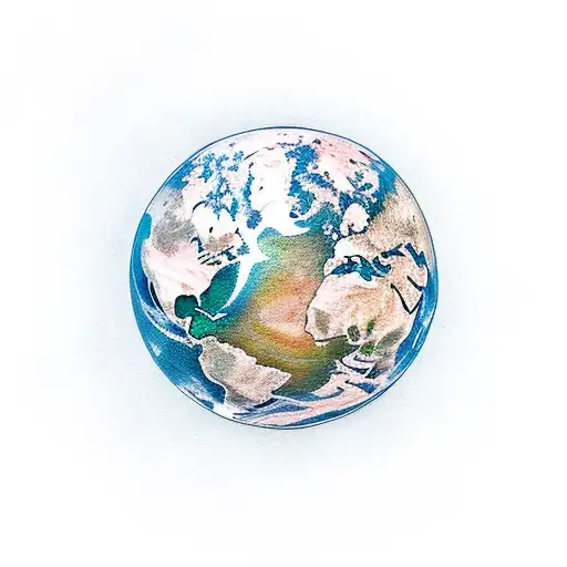 Planet Earth With Three People Sitting On It