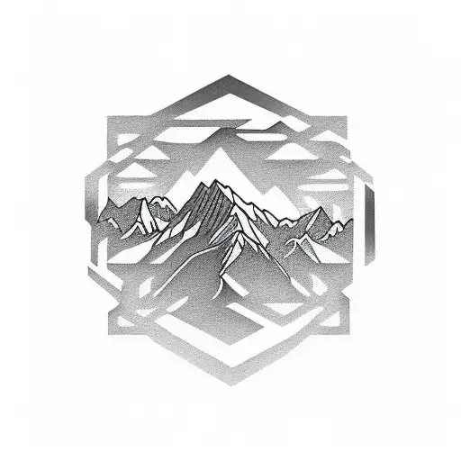 Abstract Mountain Range On Chest