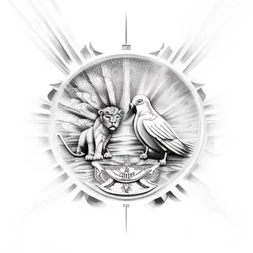 Holy Spirit Dove And The Lion Of Jerusalem
