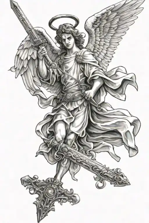 Angel Holding A Sword