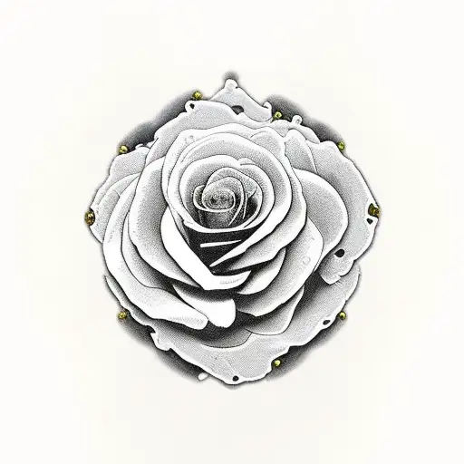 Pirate Skull Made With Red Roses And Gold Coins