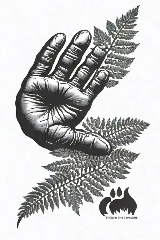 Black Dog Paw And Fern