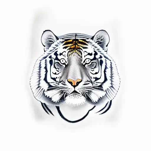 Tiger Standing Surronded By Bamboo