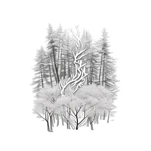 A Realistic Depiction Of A Forest Scene Wrapping Around The Arm