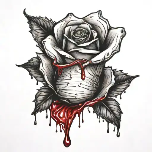 Blood Dripping From Rose