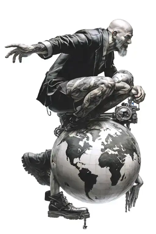 Atlas Holding Up The World Surrounded By People Mocking Him