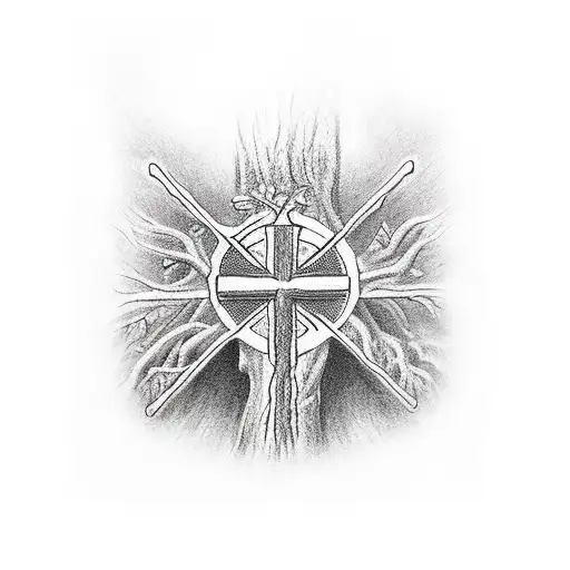 Christian Cross With Forest Theme