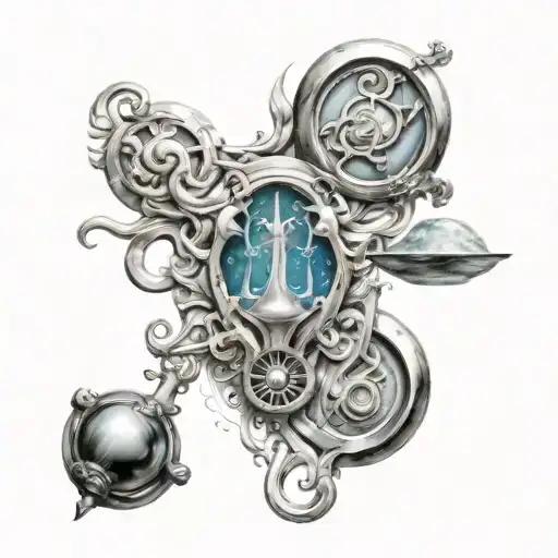 Aquarius And Libra Symbols Merged Together