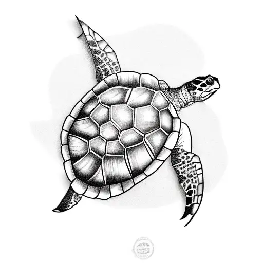 A Turtle Reading A Book On A Tropical Beach