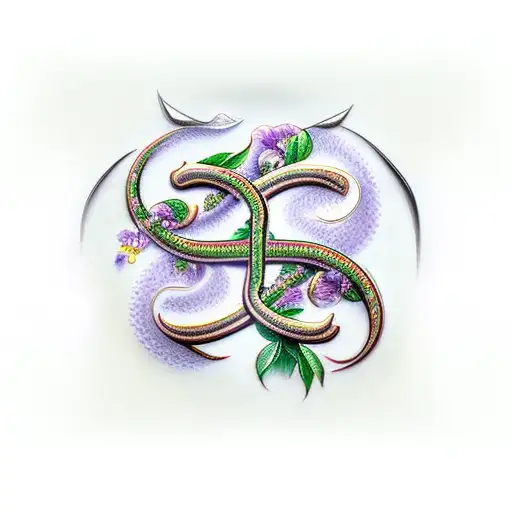 Floral Rod Of Asclepius