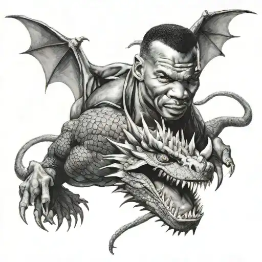 Mike Tyson Riding A Dragon