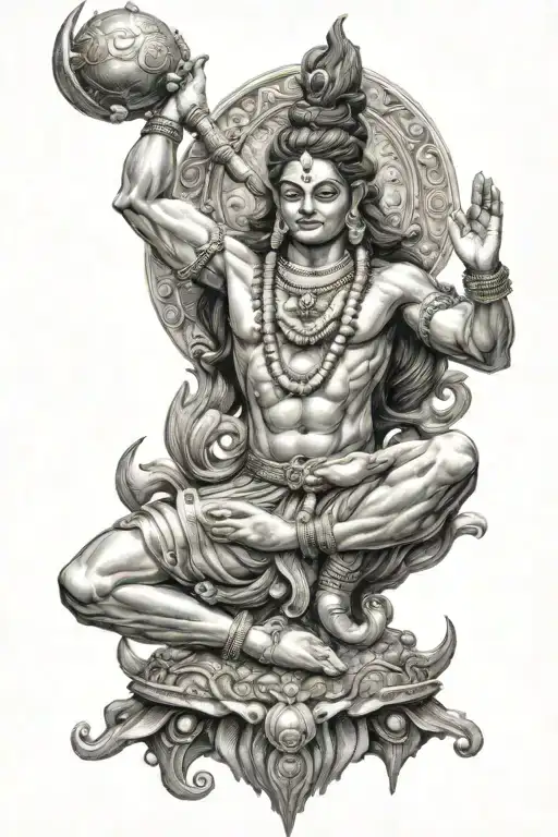 Shiva In Natraj Avatar Performing Shiv Tandav In Sudarshan Chakra