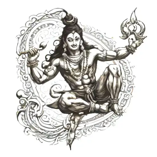 Shiva In Natraj Avatar Performing Shiv Tandav In Sudarshan Chakra