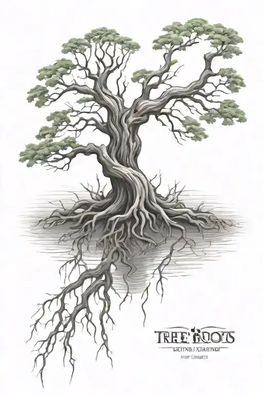 Tree Roots River Flowing