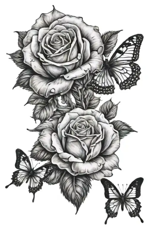 Rose And Butterfly