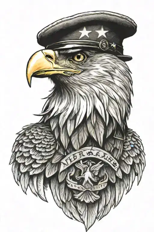 A Eagle Wearing A Veterans Hat