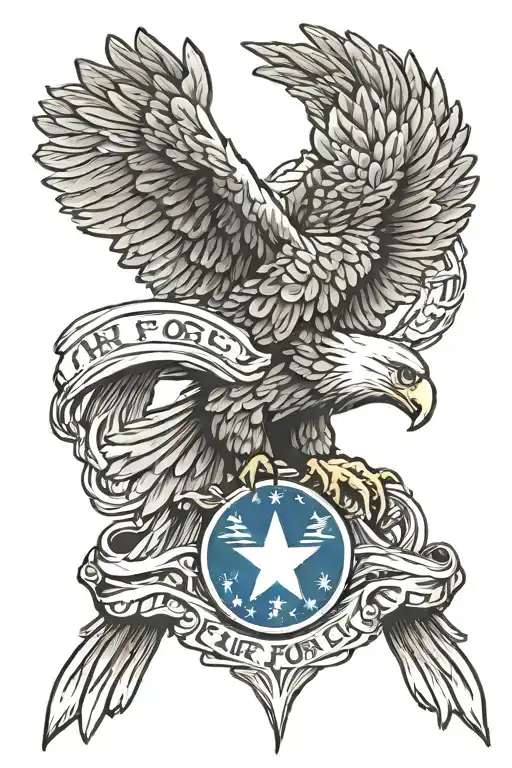 An Eagle With Air Force Logo Intertwined