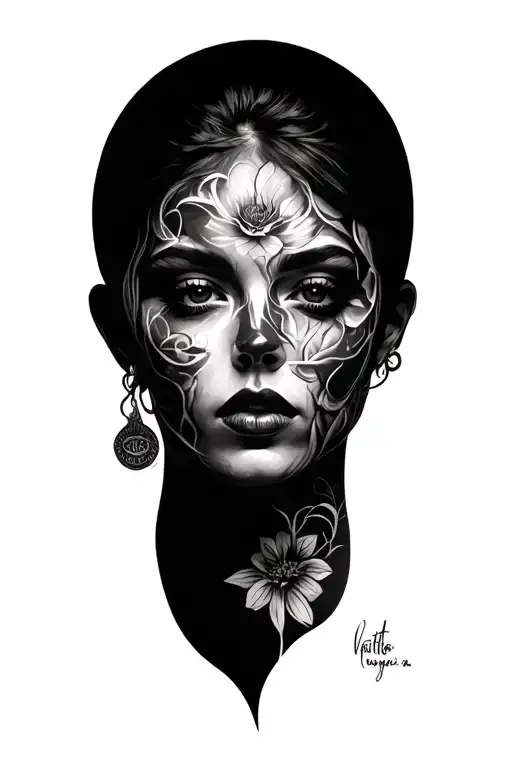 Realistic Tattoo Photo Silhouette