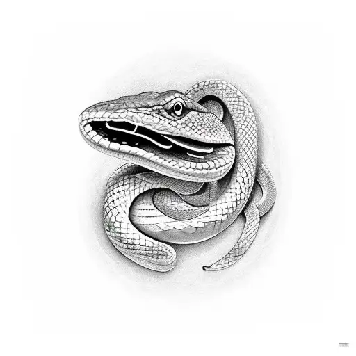 Illustrate A Snake Slithering Through A Gym Equipment Maze