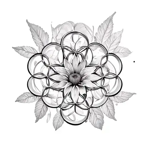 3 Dna Strands Turning Into Flower Of Life