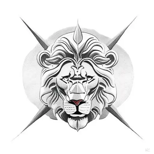 Mythological God Atlas Carries The World With His Head In The Shape Of A Lion