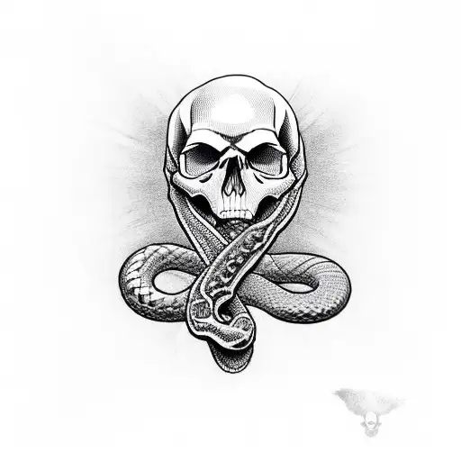 Skull And Snake In All Arm