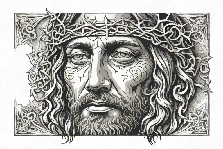 Jesus' Face Tattoo Design