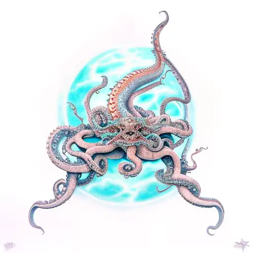 Dragon And Octopus Colliding