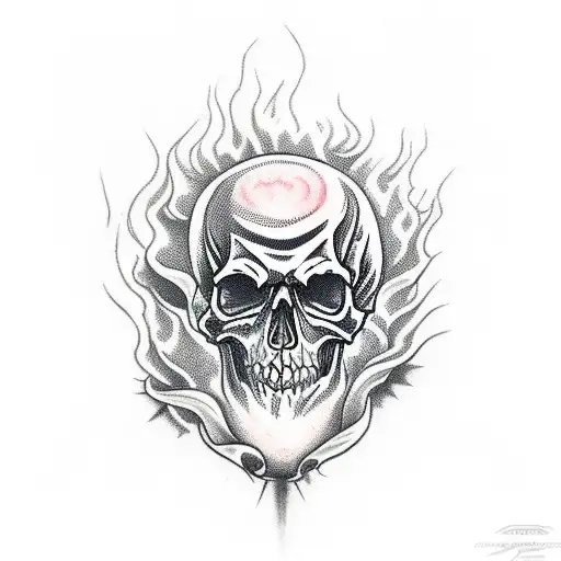 Fire Skull With Dagger