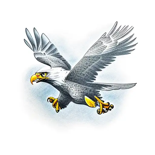 Eagle Soaring Through A Forest