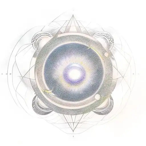 Solar System Theme With A Subtle Eye And Clock