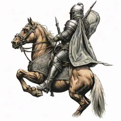Medieval Warrior On Horse